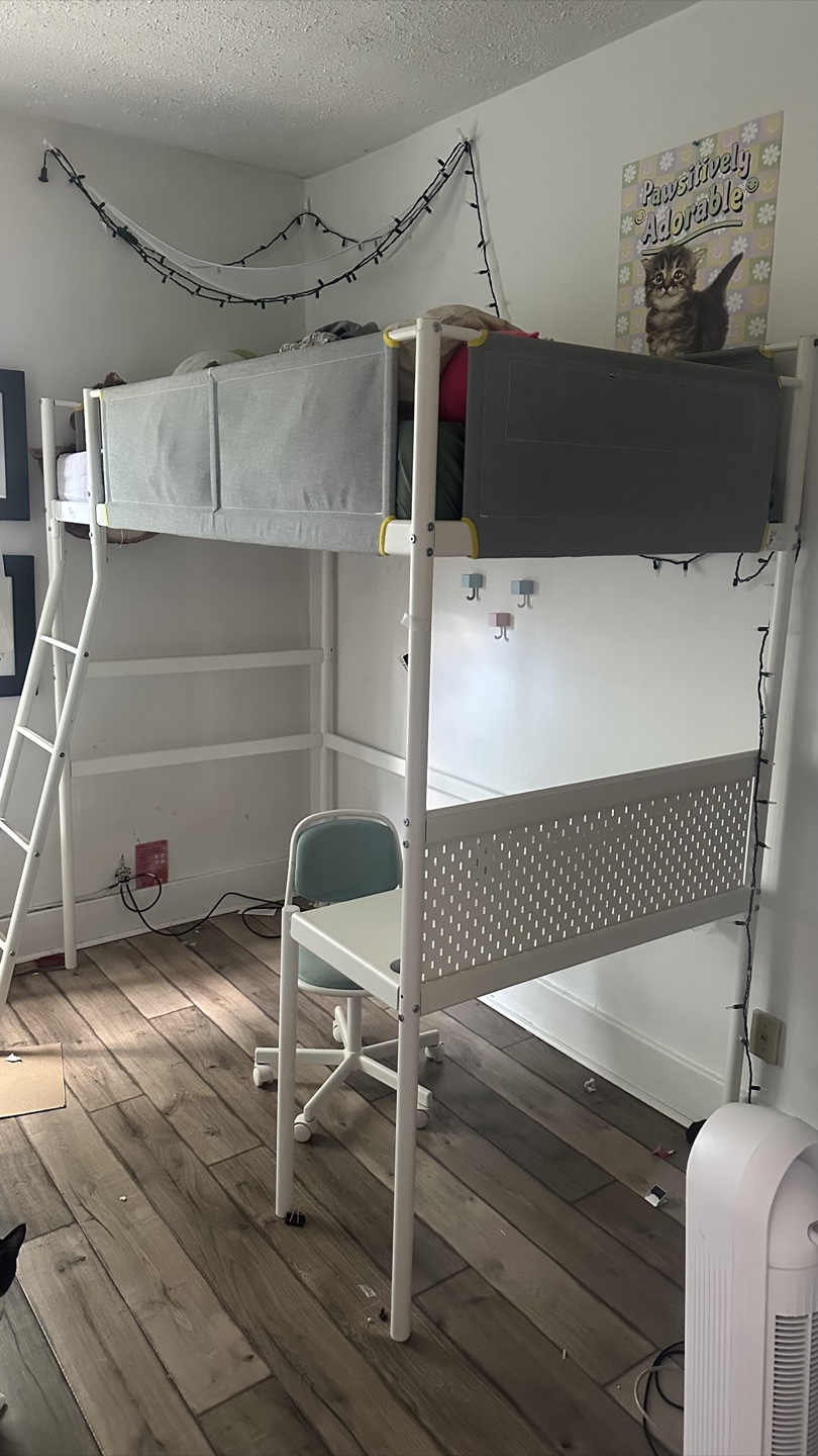 IKEA Loft Bed with Desk and Chair