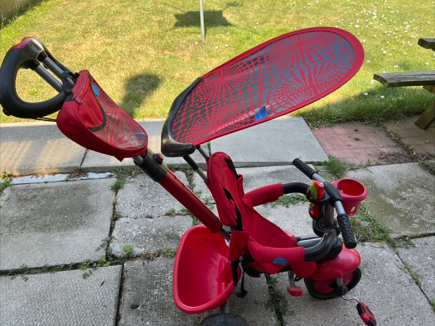 Red Smart Trike with parent handle thumbnail