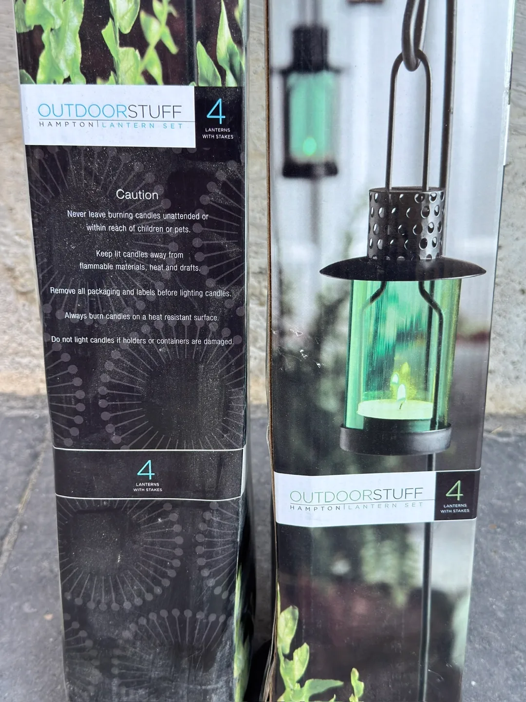 Outdoor candle lantern with stakes BNIB image indicator(2)