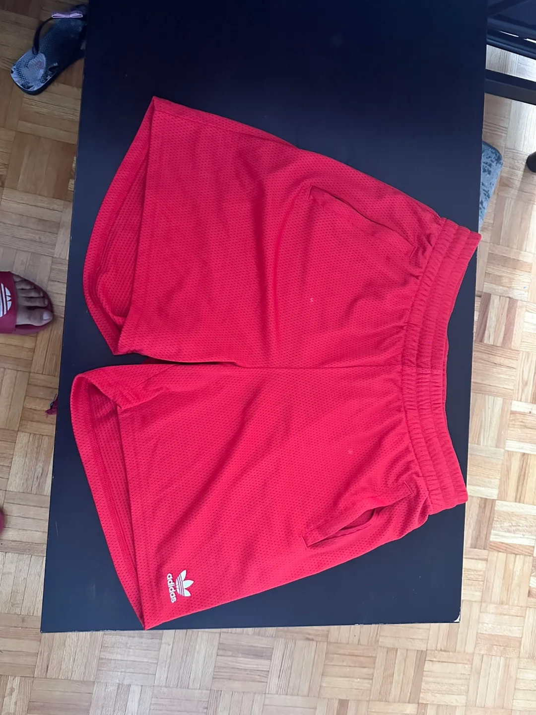 Adidas Red Athletic Shorts - Size L thumbnail