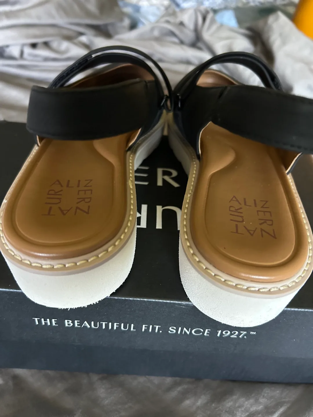 Naturalizer Black Leather Slingback Sandals image indicator(6)