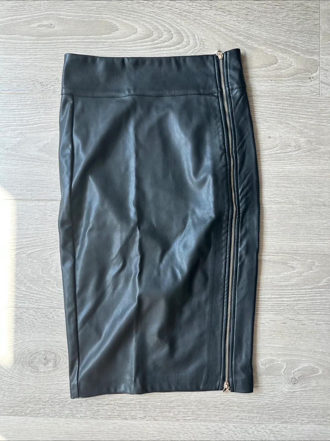 NEW — Dynamite Black Faux Leather Pencil Skirt thumbnail