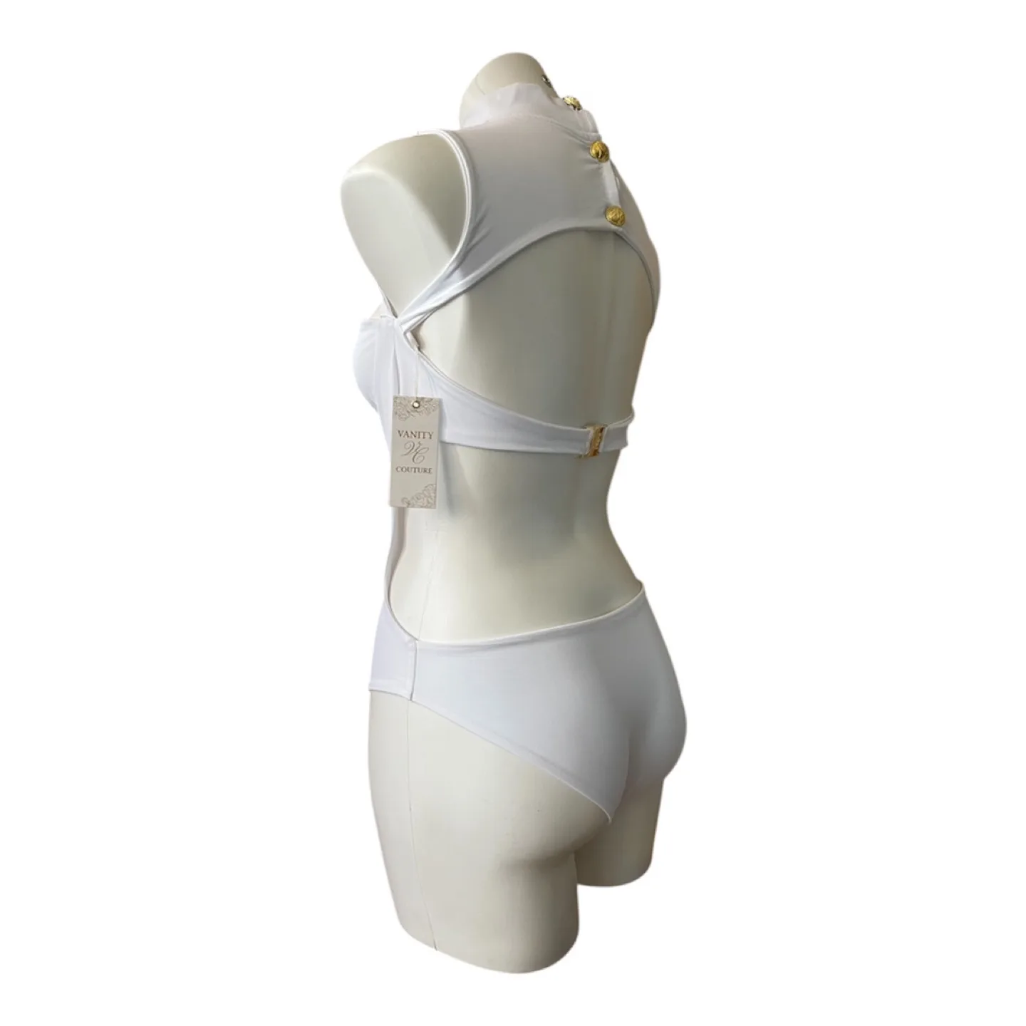 NWT White Cut Out Monokini Swimsuit Large image indicator(5)