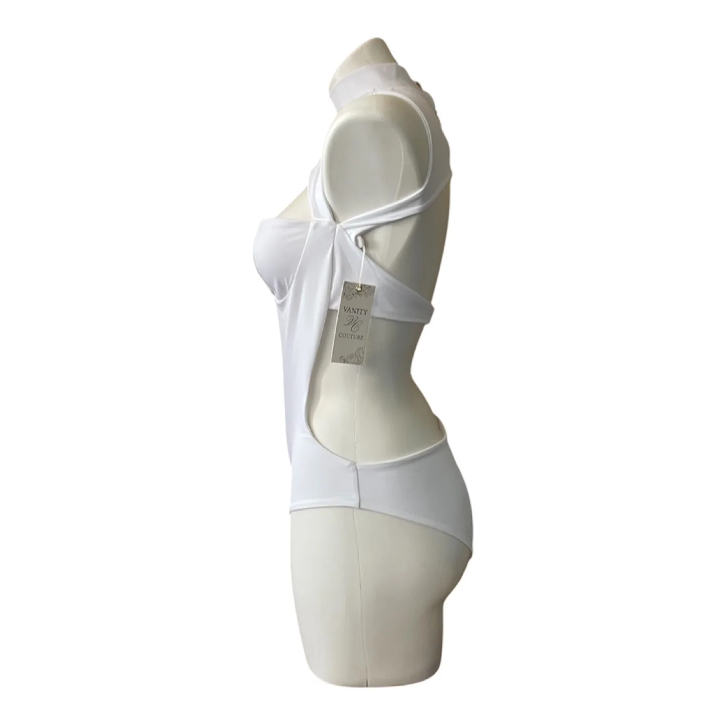 NWT White Cut Out Monokini Swimsuit Large image indicator(6)