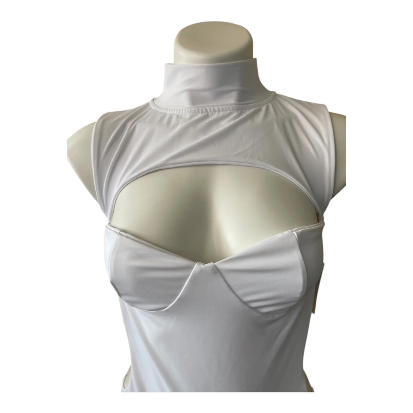 NWT White Cut Out Monokini Swimsuit Large image indicator(8)