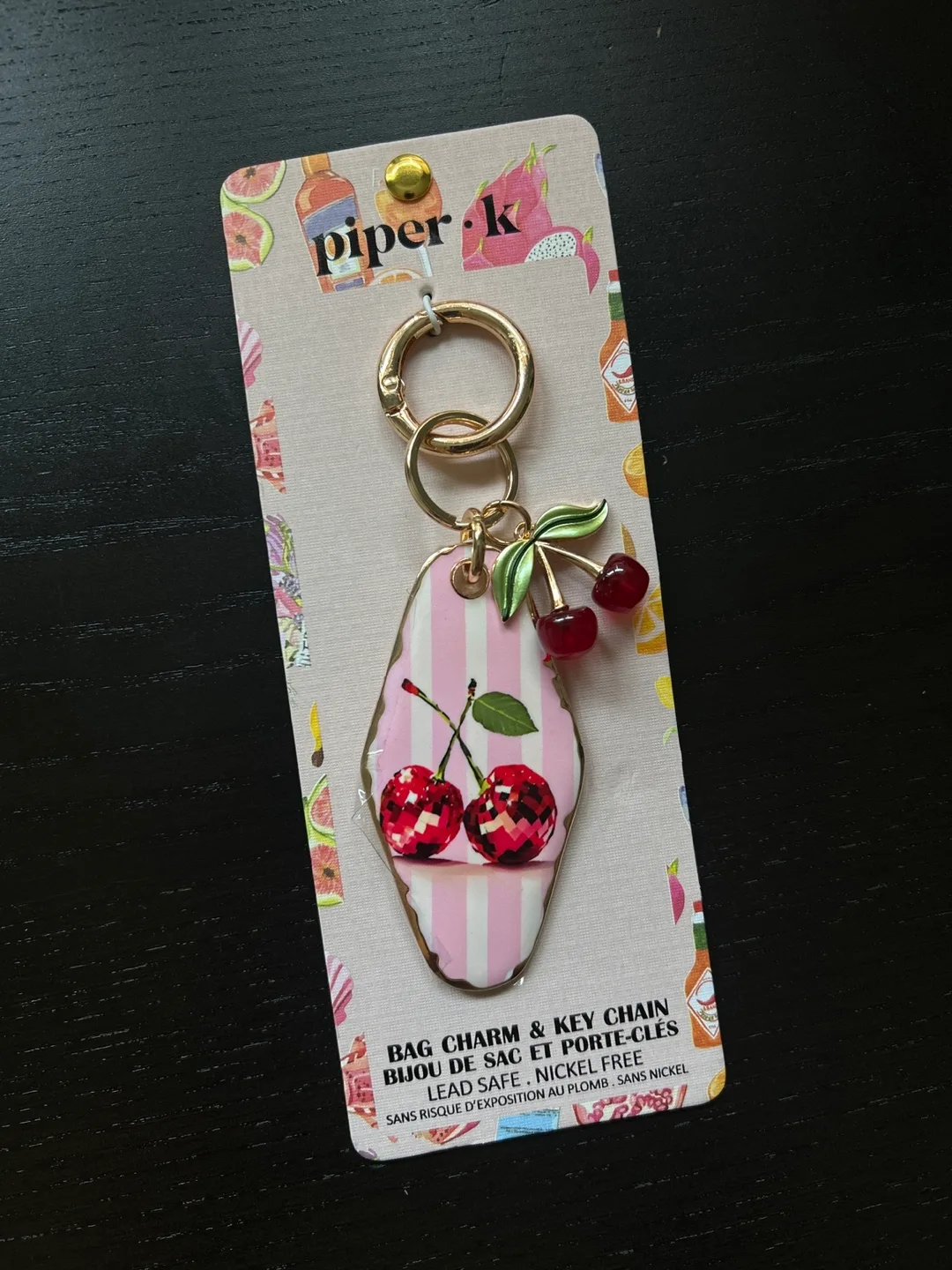 Piper K Cherry Bag Charm & Key Chain thumbnail
