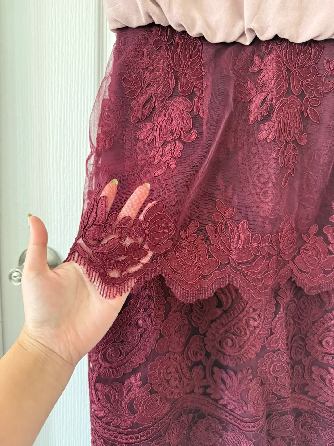 REISS Pink and Maroon Dress image indicator(6)