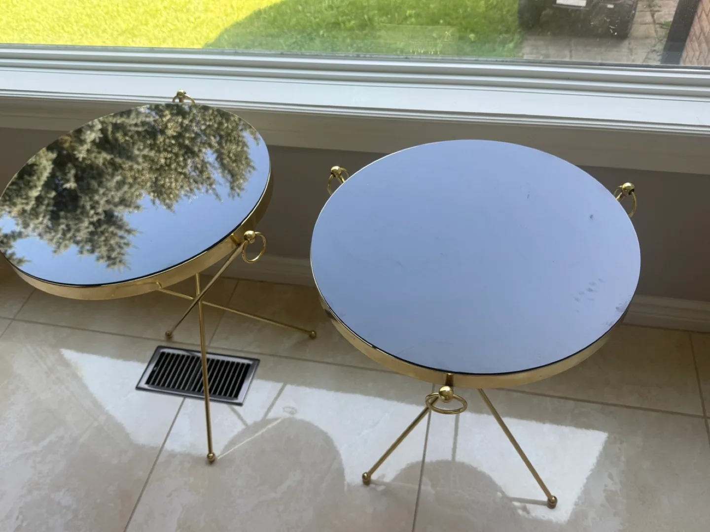 2 Elegant Gold & Black End Tables (Moving Sale) thumbnail