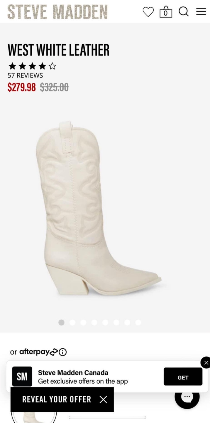 Steve Madden West White Leather Cowboy Boots - photo 5