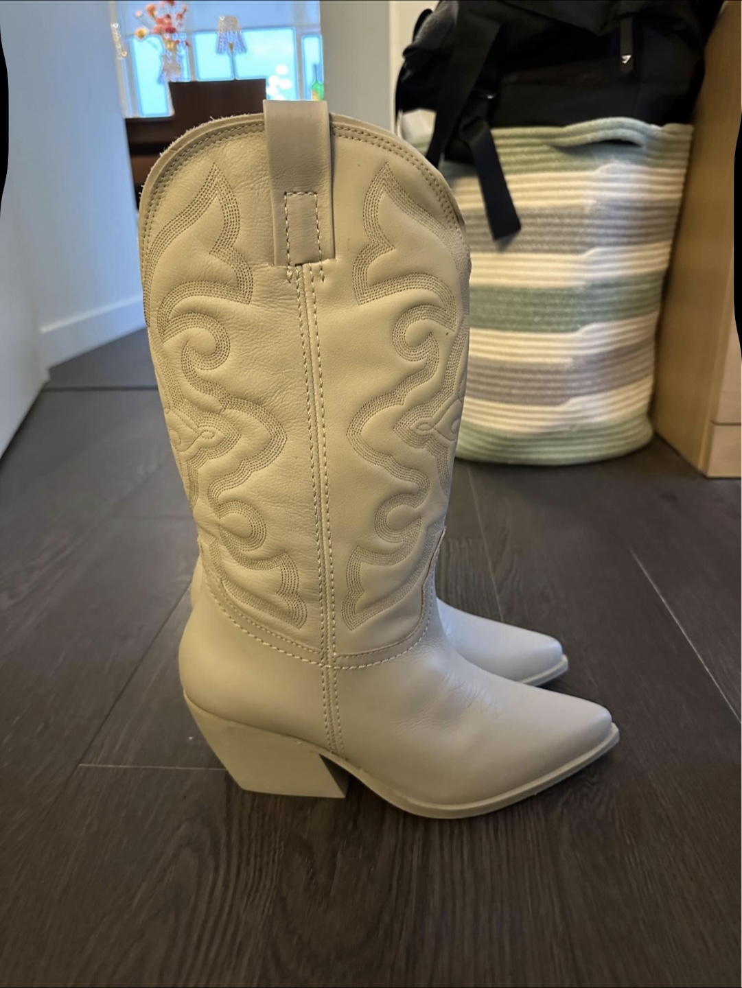 Steve Madden West White Leather Cowboy Boots - photo 3