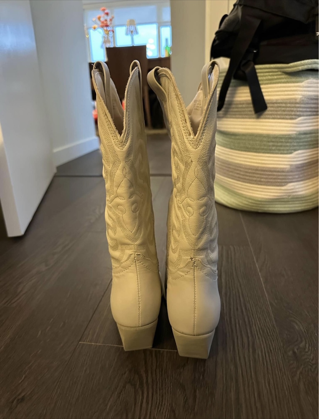 Steve Madden West White Leather Cowboy Boots - photo 4