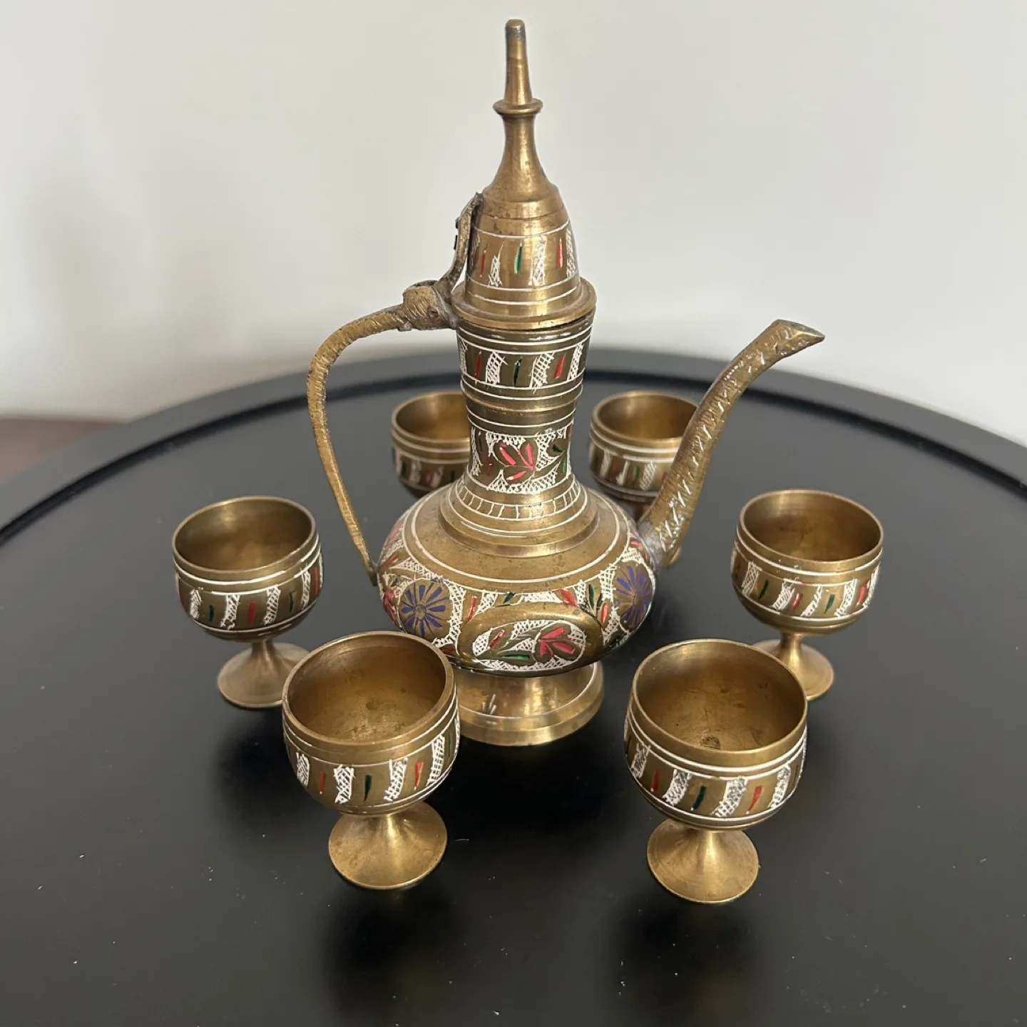 🇨🇦Vintage  Miniature Set – Ewer with 6 Goblets thumbnail