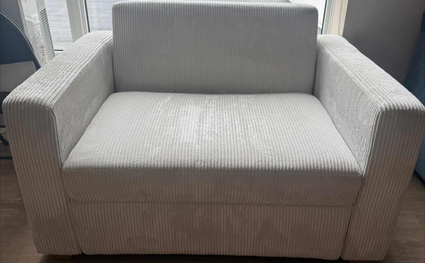 Corduroy Armchair with Ottoman - photo 2