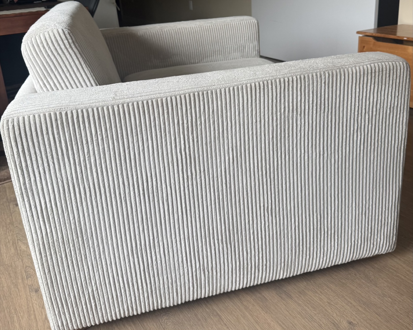 Corduroy Armchair with Ottoman - photo 3