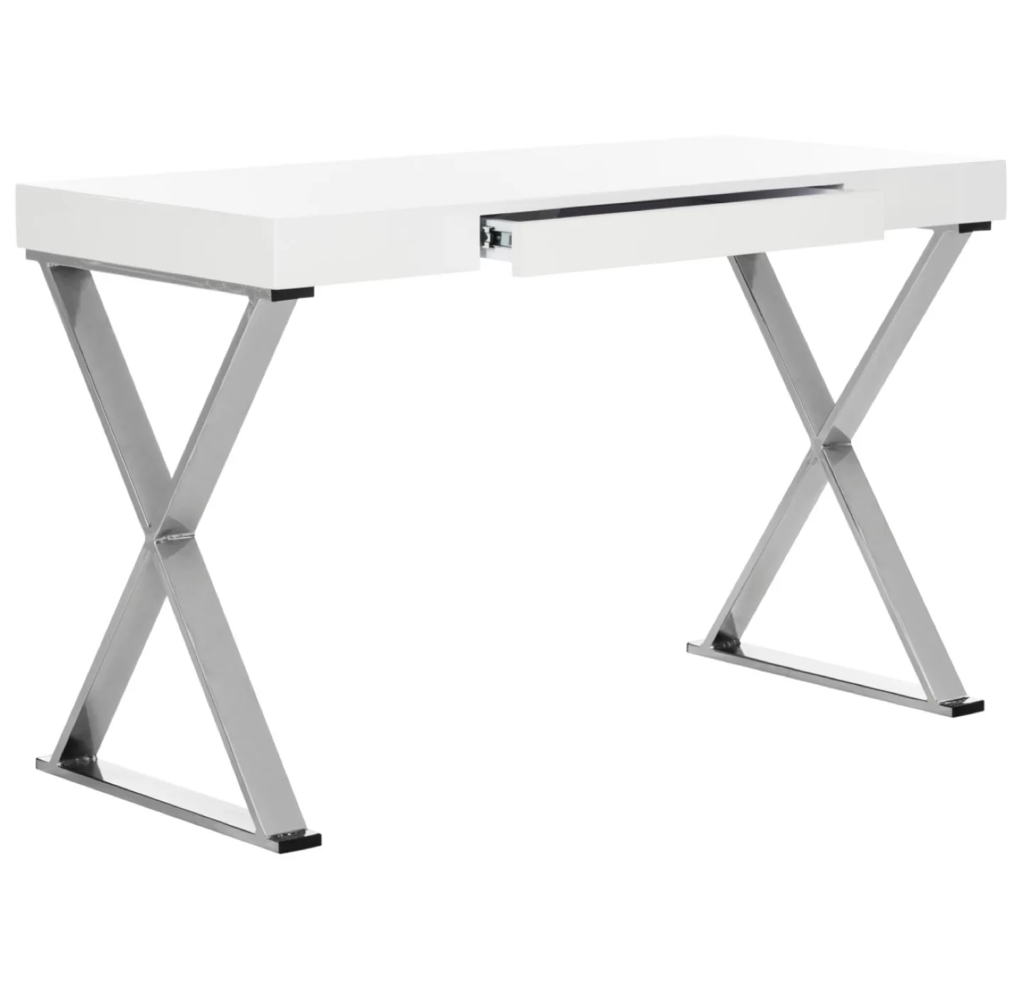 White Desk with Chrome Legs