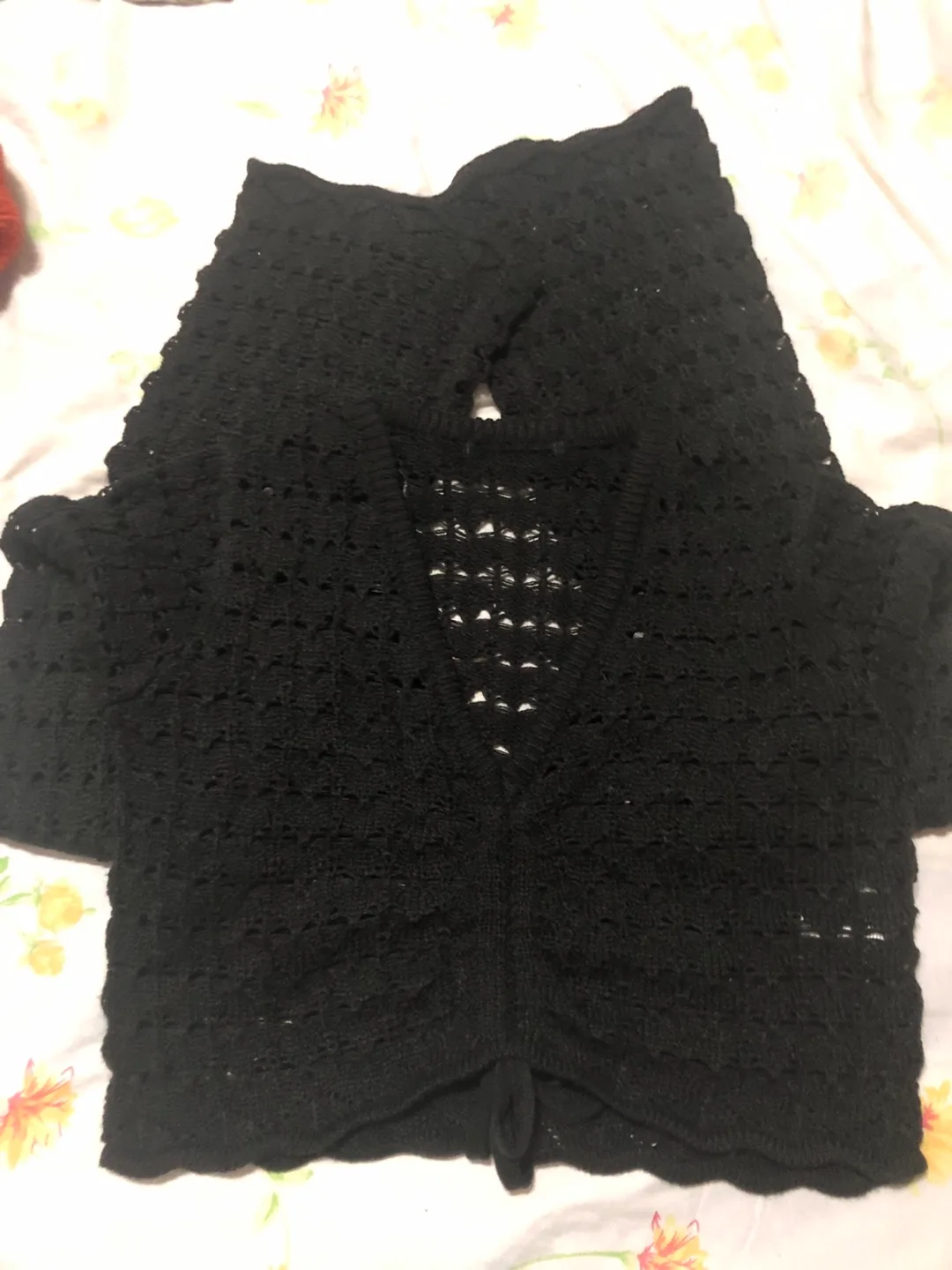 Black Crochet Long Sleeve Top thumbnail