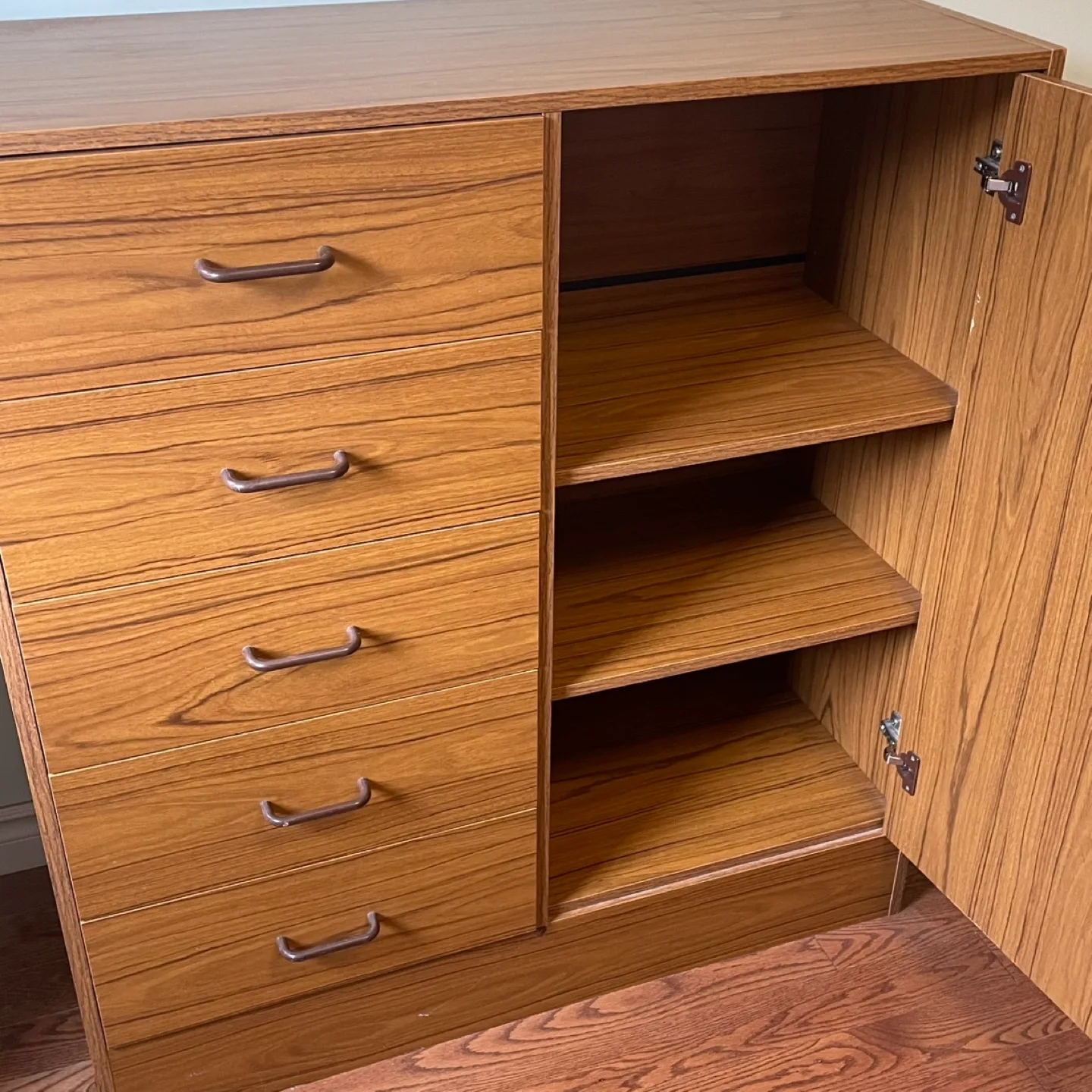Wood Dresser with Drawers & Cabinet image indicator(3)