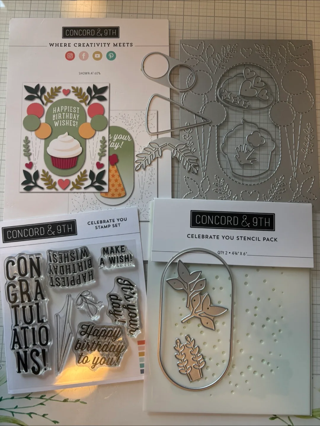 Concord & 9th Celebrate You Stamp, Stencil & Die Set thumbnail
