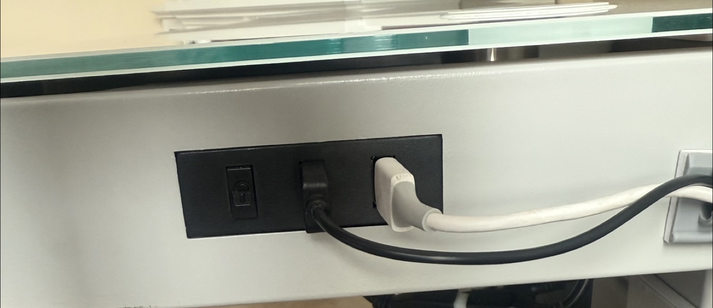 White Adjustable Standing Desk with Wireless Charger - photo 4