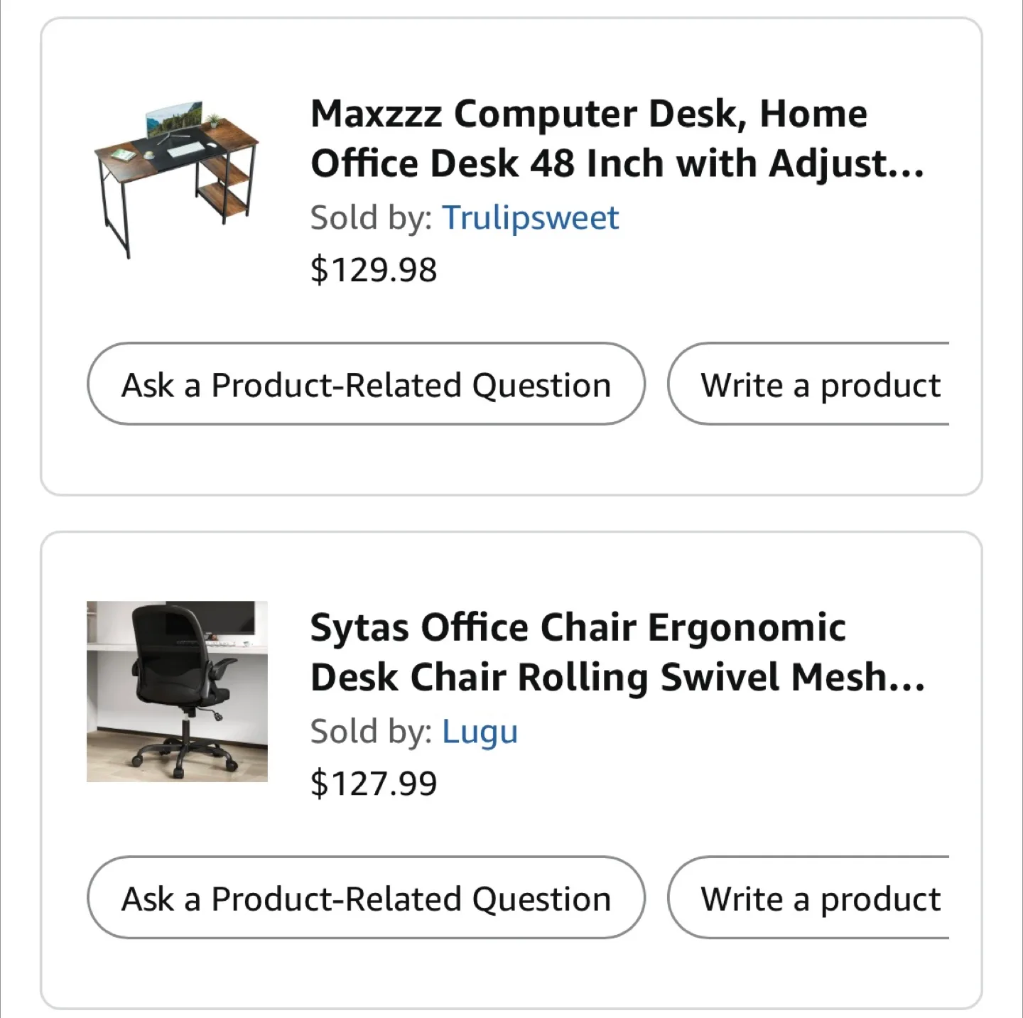 TWO Office desks & chairs sets (Used) image indicator(4)