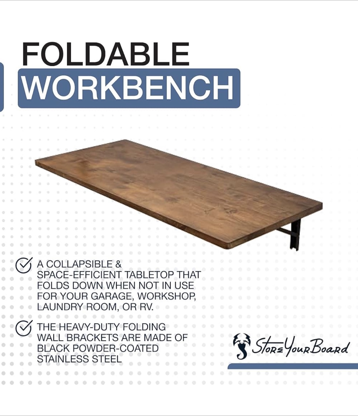 StoreYourBoard Folding Workbench - Wall Mounted - photo 4