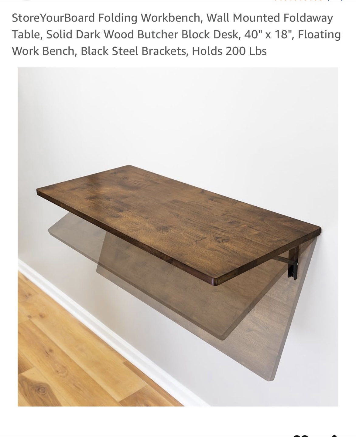 StoreYourBoard Folding Workbench - Wall Mounted