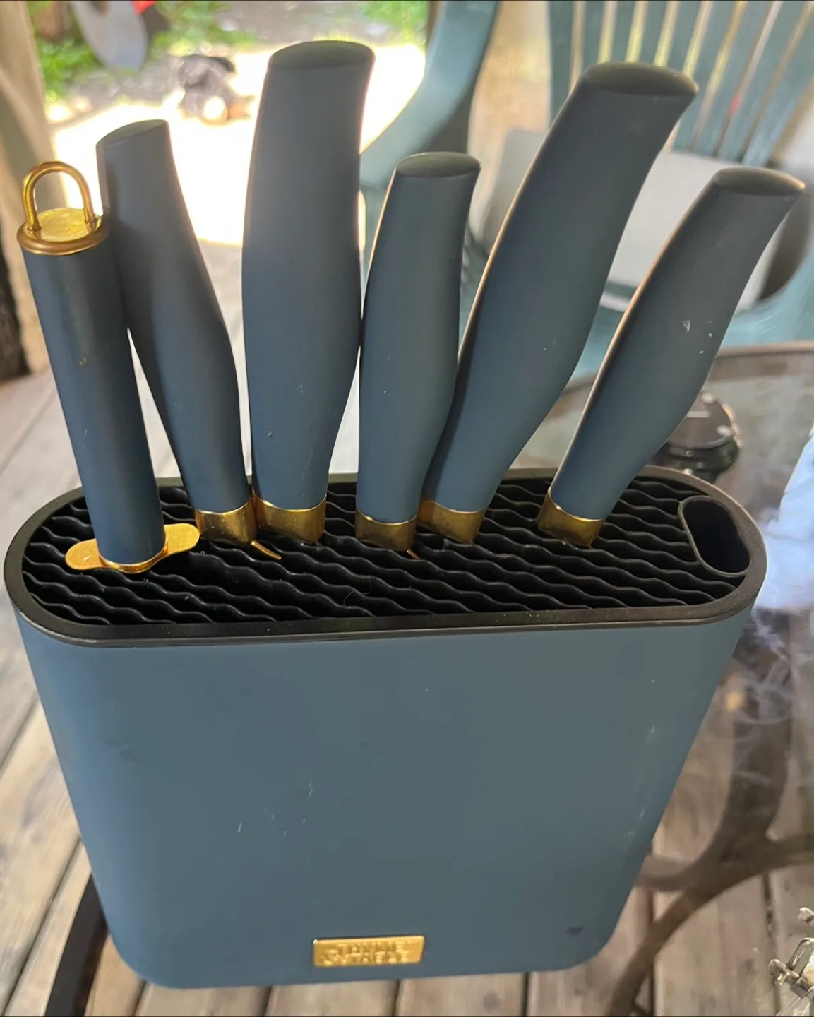 Abynse 7-Piece Knife Set - Blue/Gold thumbnail