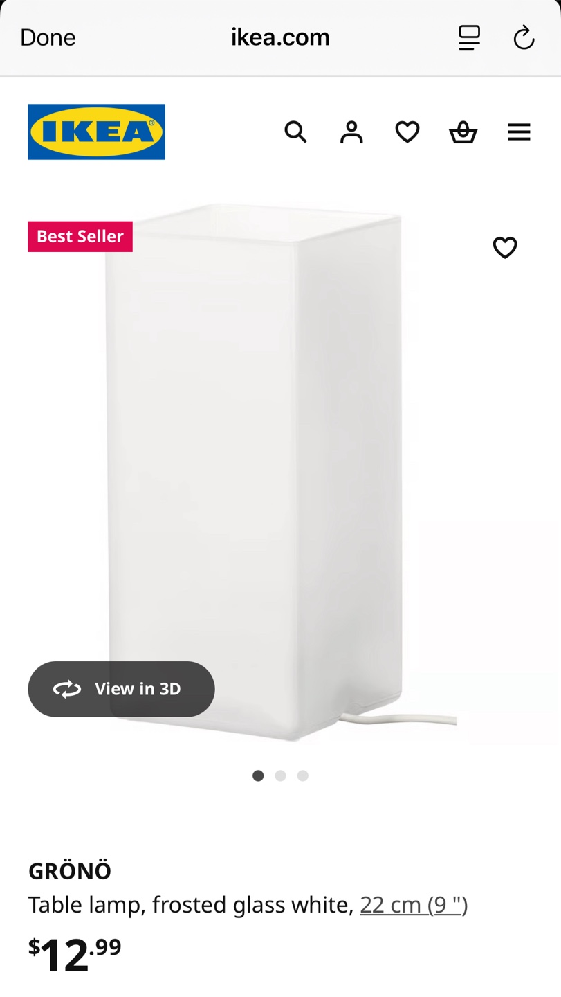 IKEA GRÖNÖ Table Lamp - Frosted Glass White - photo 2