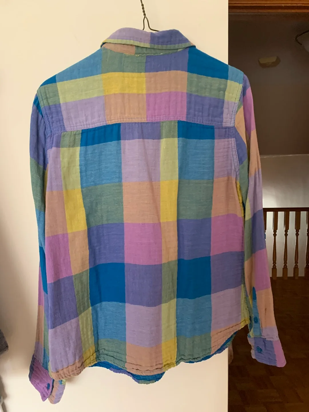 Colorful Plaid Button-Down Shirt