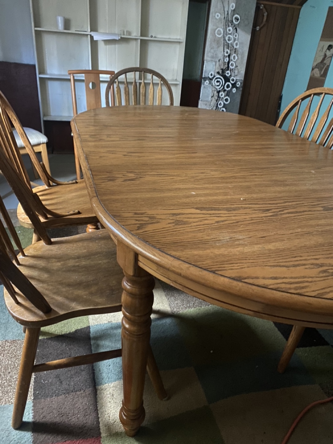Wooden Dining Table with 5 Chairs - photo 2