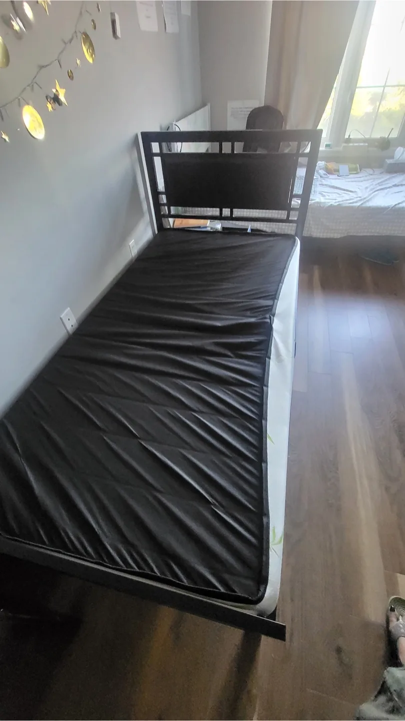 Black Metal Twin Bed Frame and Mattress image indicator(5)