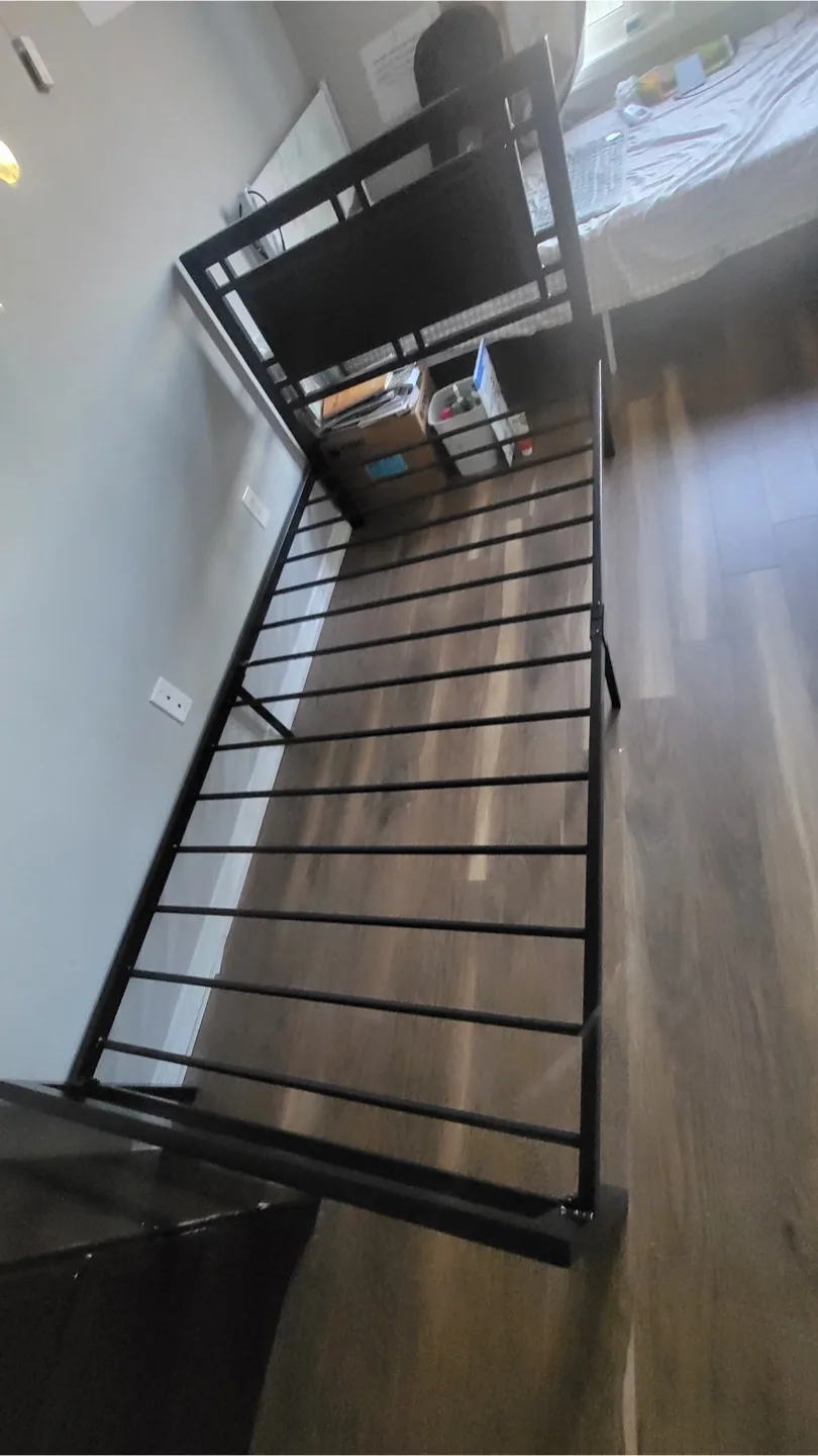 Black Metal Twin Bed Frame and Mattress image indicator(4)