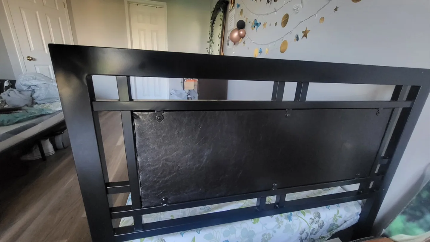 Black Metal Twin Bed Frame and Mattress image indicator(2)