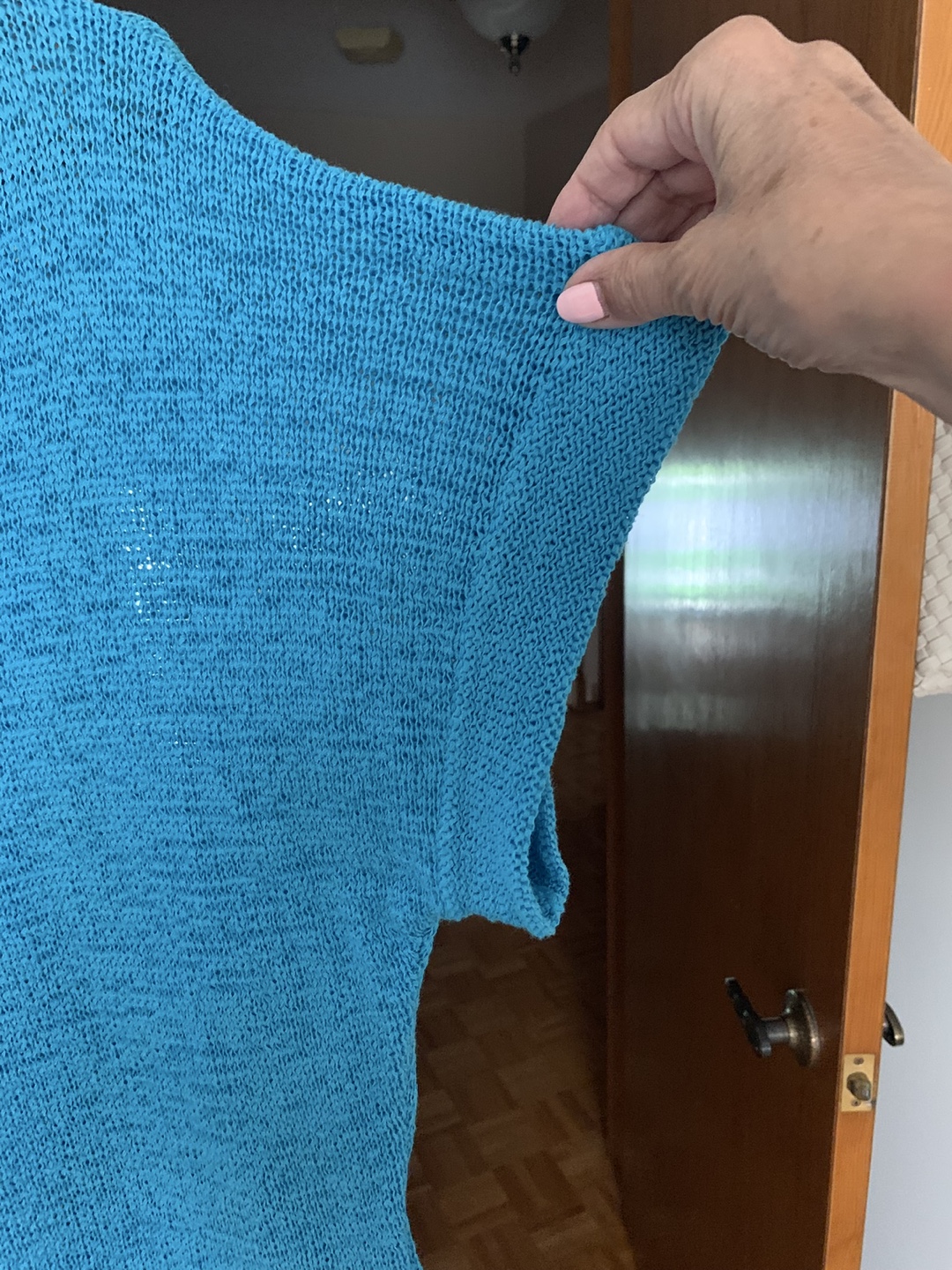 WD•NY Blue Knit Top - Size L - photo 3