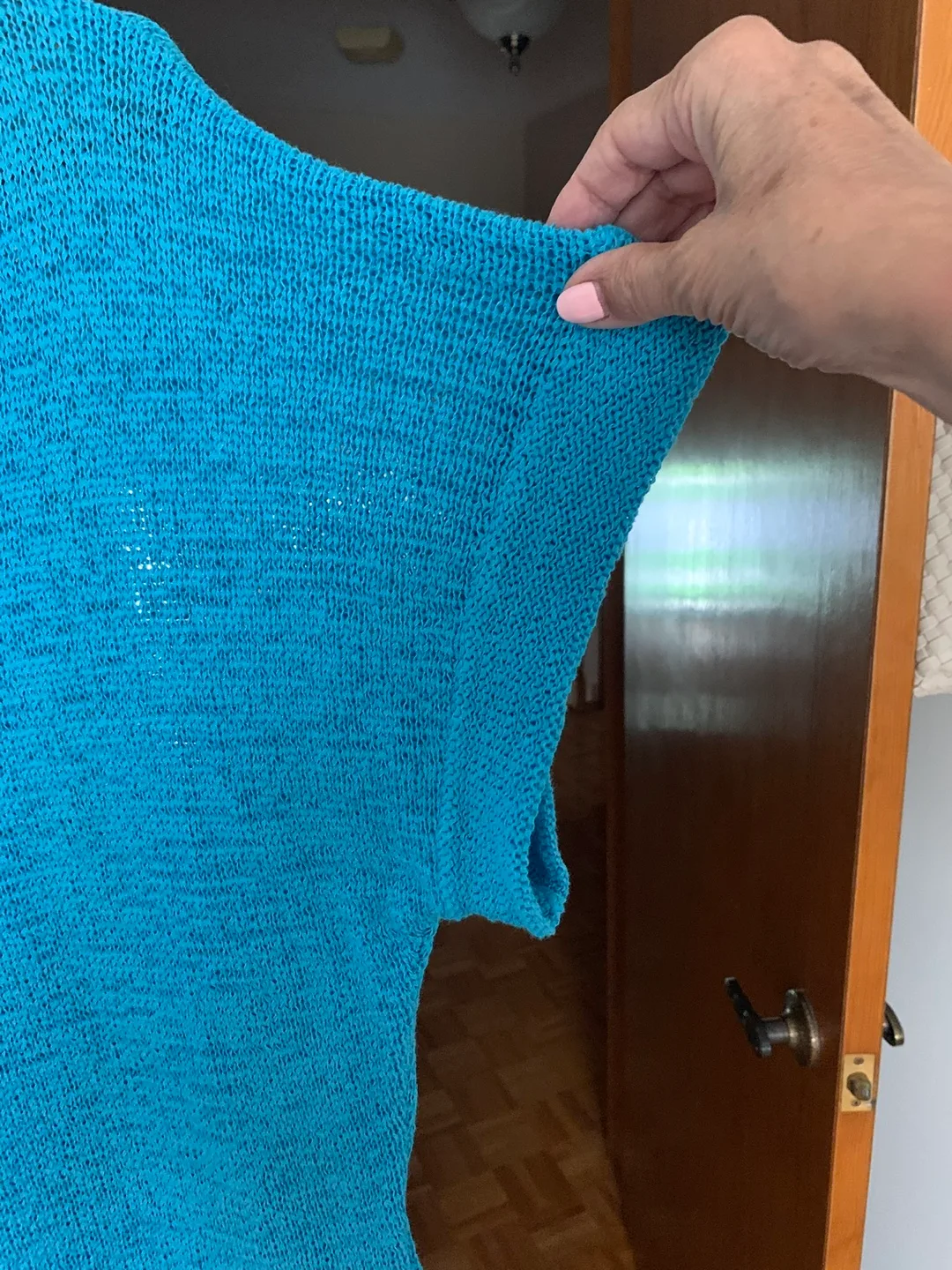 WD•NY Blue Knit Top - Size L image indicator(3)