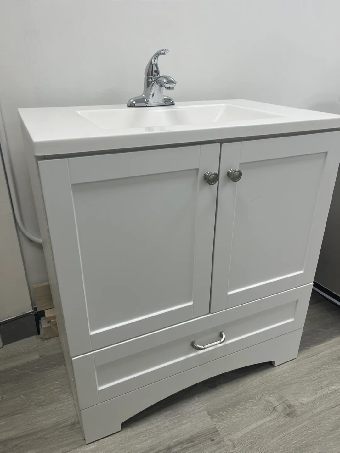 White Bathroom Vanity with Sink thumbnail