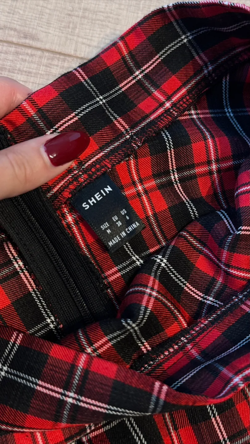 Red Plaid Circle Skirt – SHEIN image indicator(5)