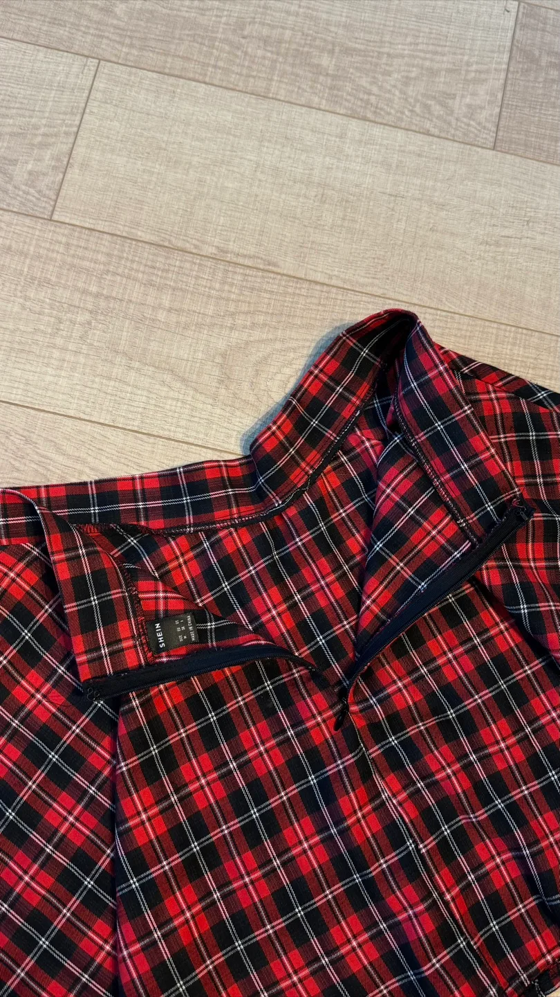 Red Plaid Circle Skirt – SHEIN image indicator(3)