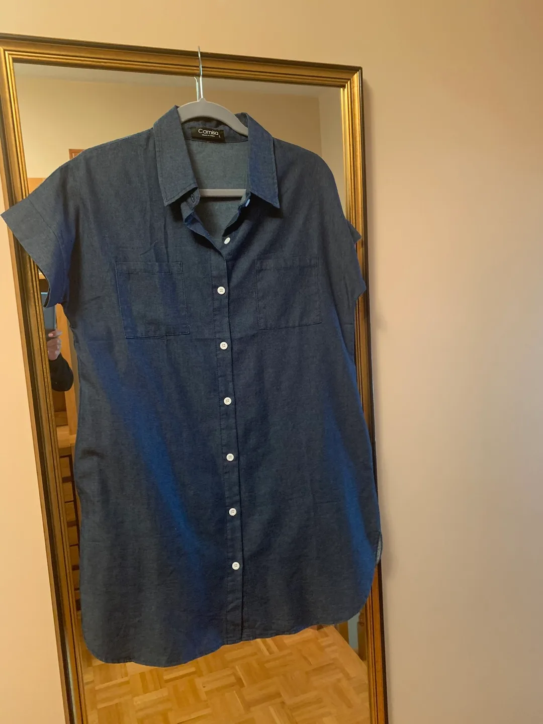 Cameo Denim Shirt Dress - Size Medium