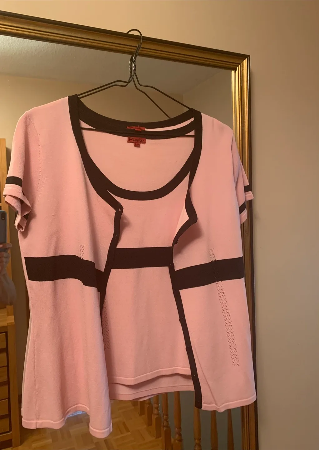 DKNY Pink & Brown Cardigan Set