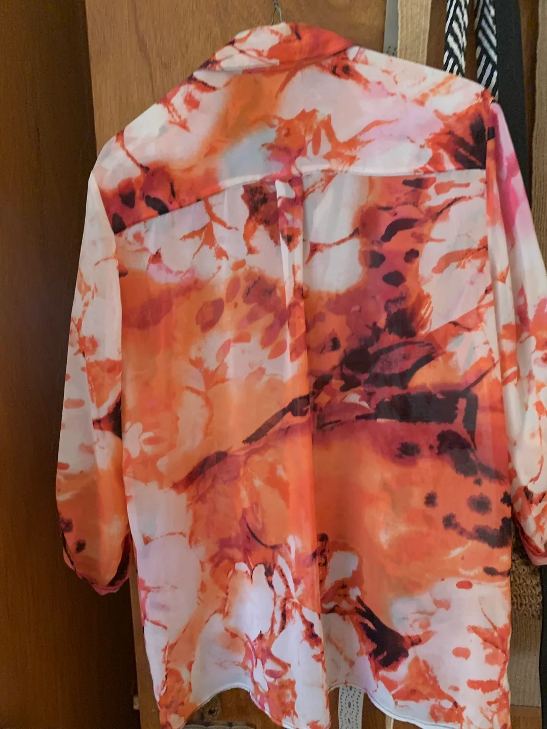 Floral Print Blouse - Orange, Pink, White image indicator(2)