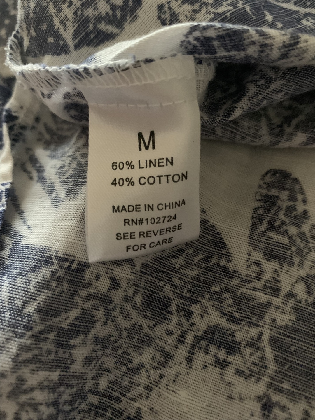 Floral Linen Blend Blouse - Size M - photo 3