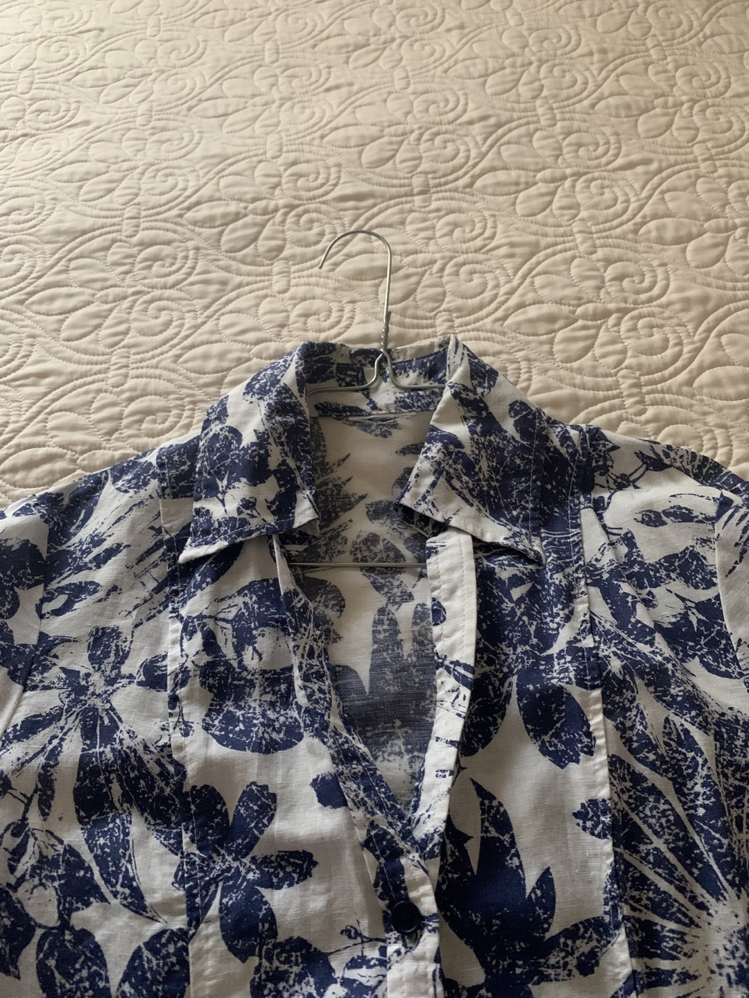 Floral Linen Blend Blouse - Size M - photo 2