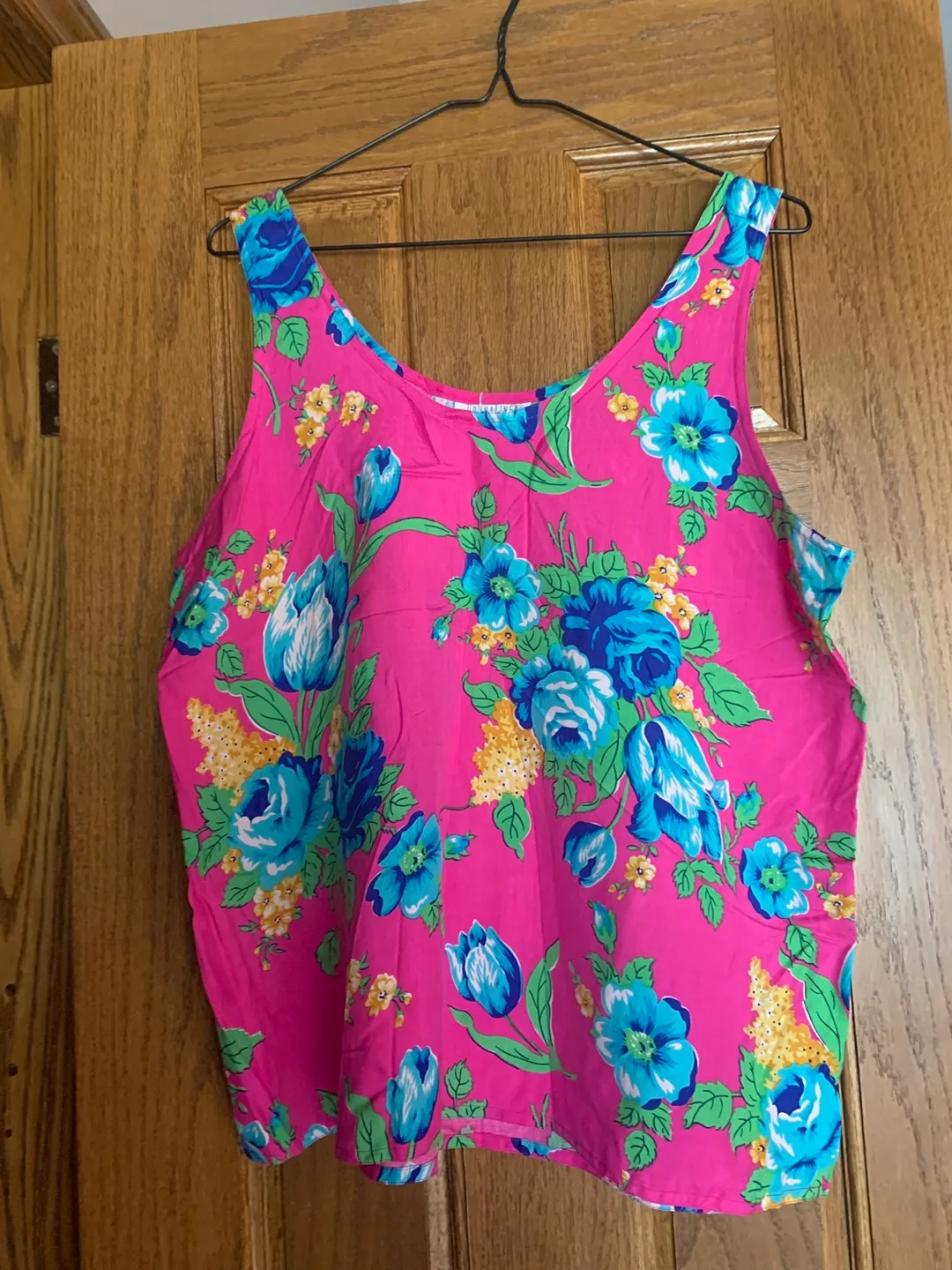 Silk Floral Print Tank Top
