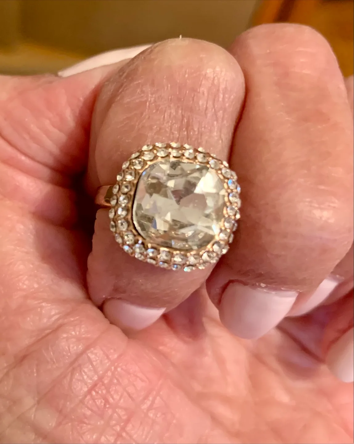 Cushion Cut Rhinestone Ring image indicator(3)