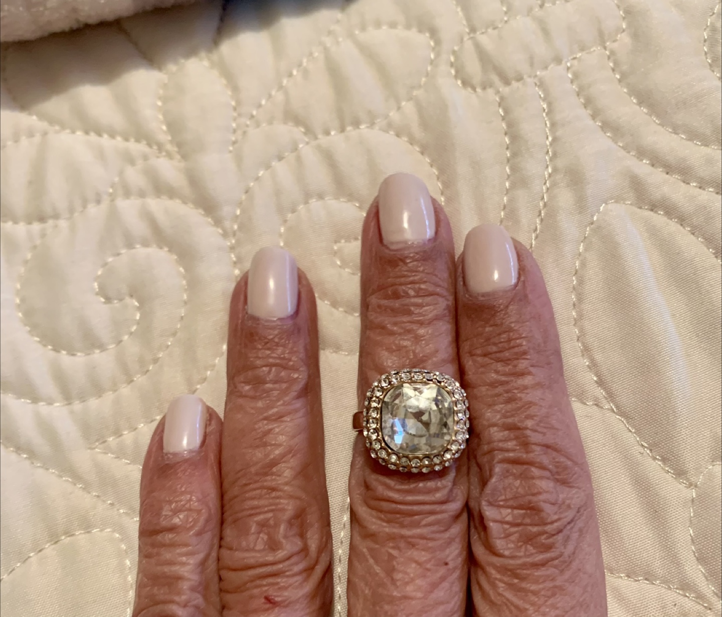 Cushion Cut Rhinestone Ring