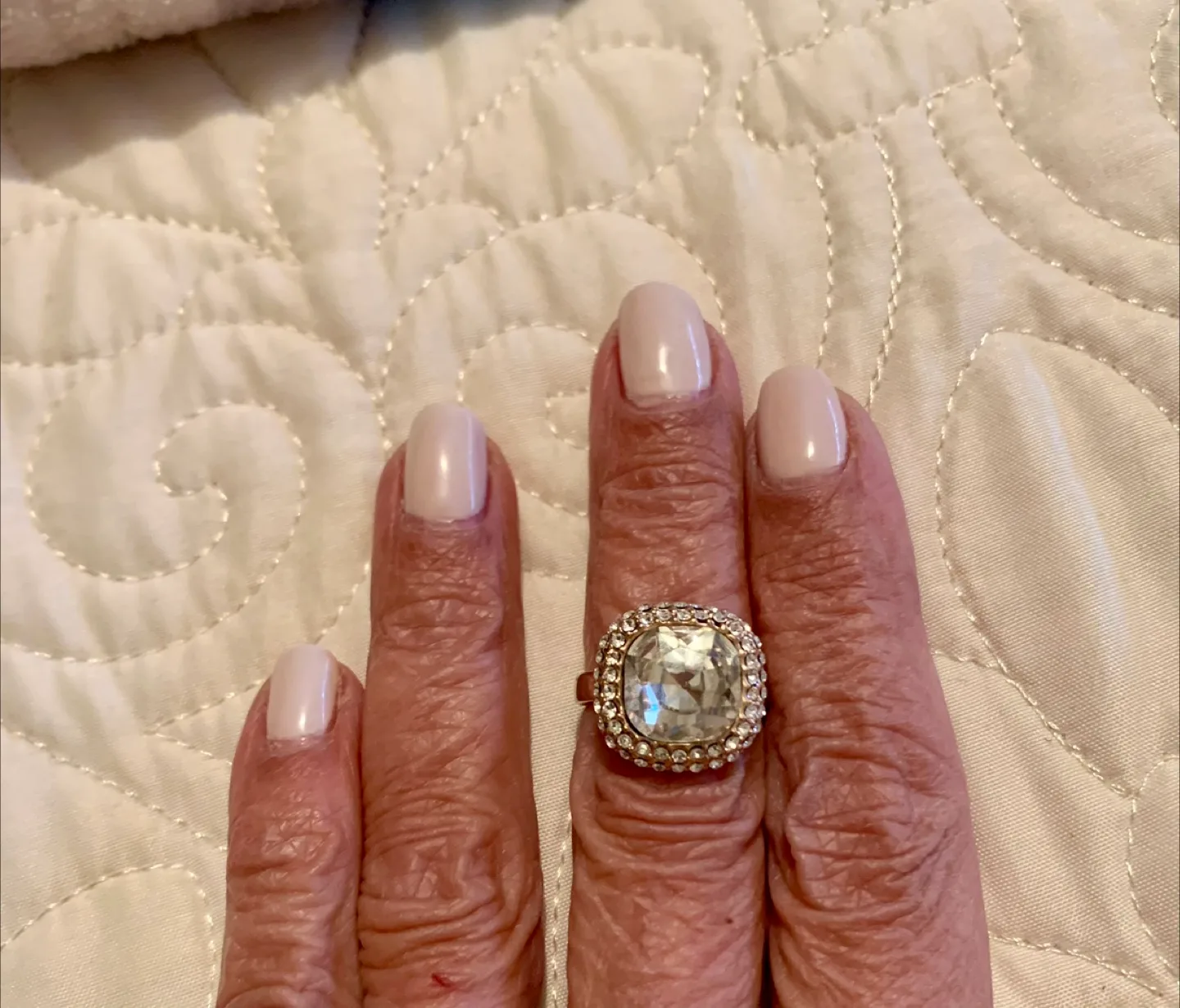 Cushion Cut Rhinestone Ring