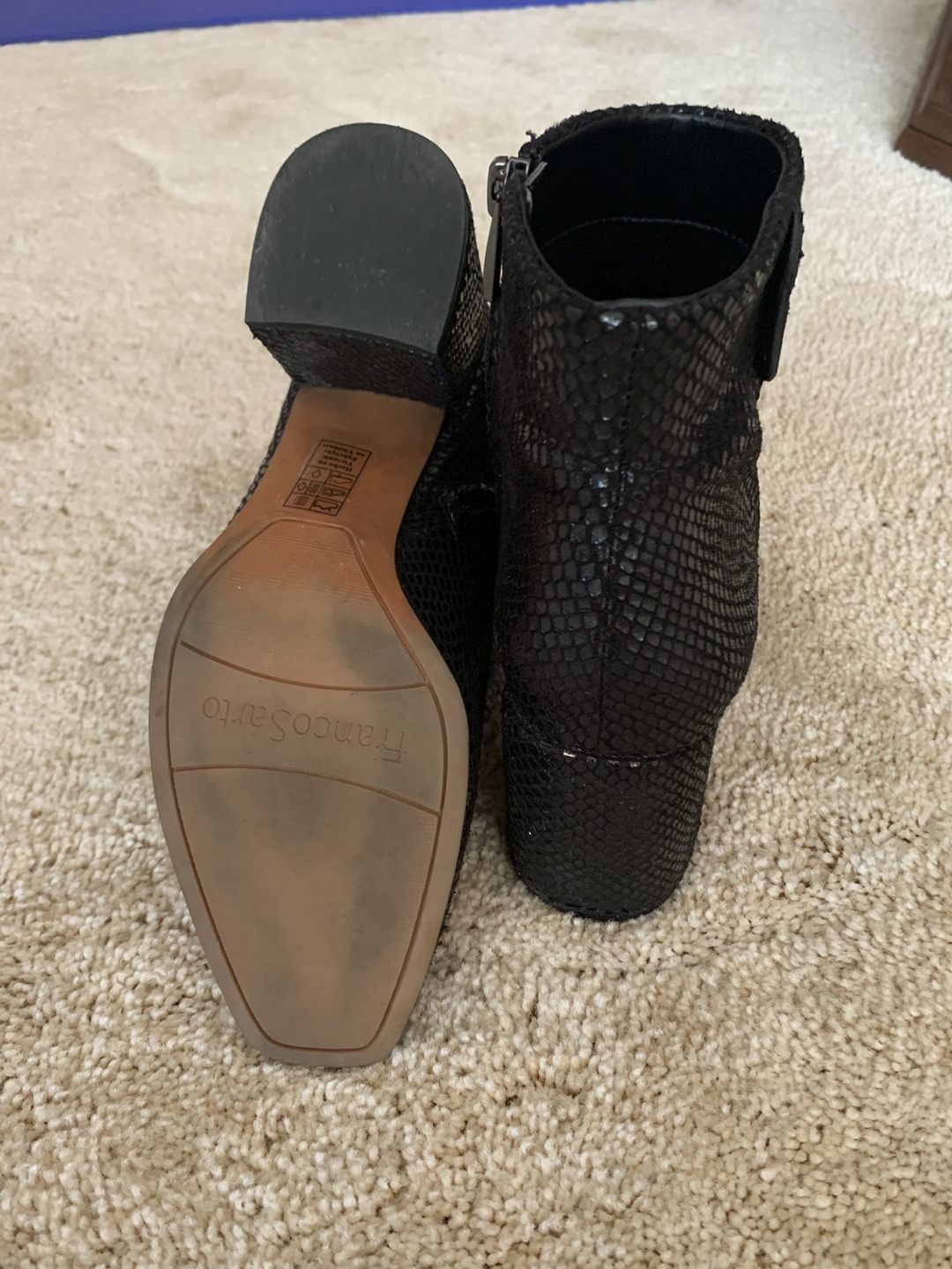 Franco Sarto snake skin Black Ankle Boots - photo 3