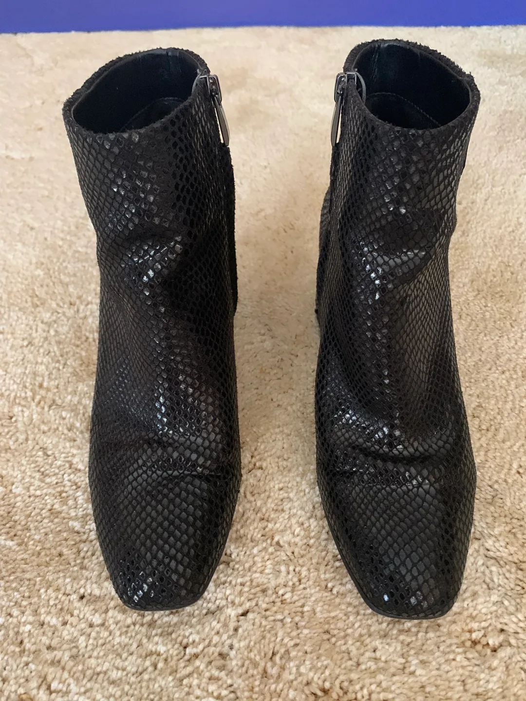 Franco Sarto snake skin Black Ankle Boots image indicator(6)