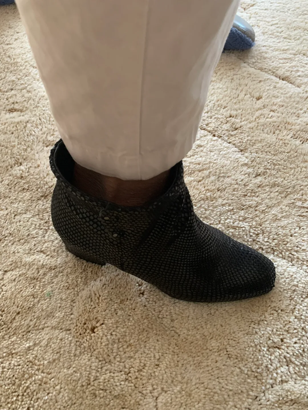 Franco Sarto snake skin Black Ankle Boots image indicator(2)